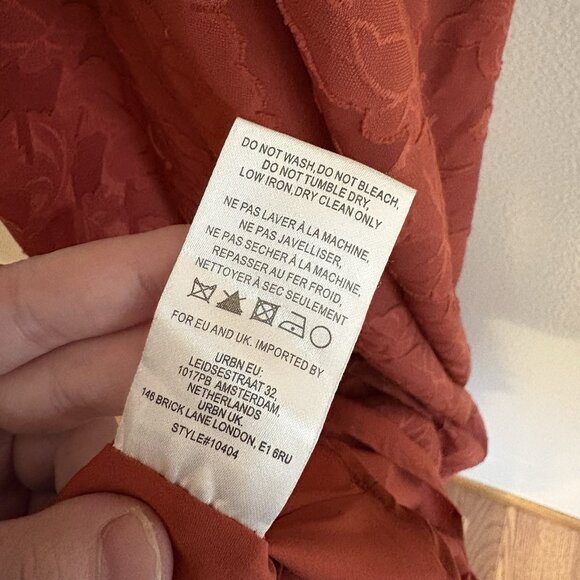 Hutch Anthropologie Women 8 Terracotta Orange Floral Textured Lindy Maxi Dress - Picture 11 of 13